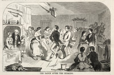A dança após a descascamento, 1858. de Winslow Homer