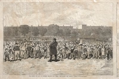 O 4 de julho em Tompkins Square, Nova Iorque - "Os Sogers estão a chegar" de Winslow Homer