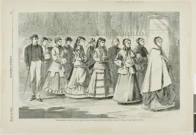 O Passeio Matinal-Escola de Jovens Damas a passear na Avenida de Winslow Homer