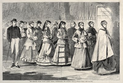 The Morning Walk - Escola das Moças, Promenading the Avenue, 1868. de Winslow Homer