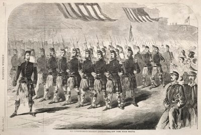 A milícia do estado de Nova York do século setenta e nove do regimento, 1861. de Winslow Homer