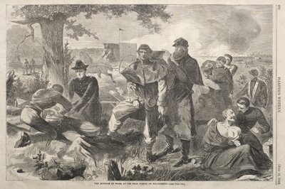 O cirurgião a trabalhar na retaguarda durante um combate de Winslow Homer