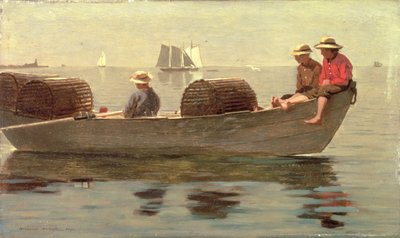 Três meninos em um Dory, 1873 de Winslow Homer