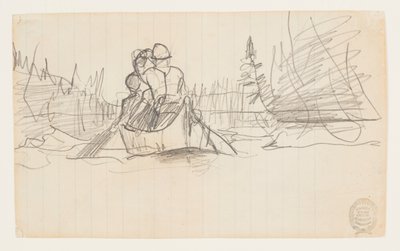 Dois homens em uma canoa de Winslow Homer
