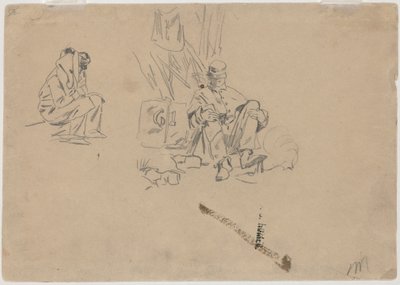 Dois Soldados em Descanso [verso], 1862. de Winslow Homer