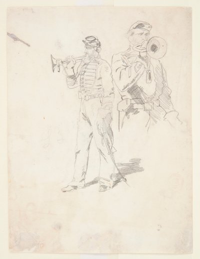 Dois estudos de um Bugler de Winslow Homer