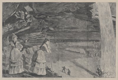 Sob as quedas, montanhas de Catskill de uma pintura de Winslow Homer, 1872. de Winslow Homer