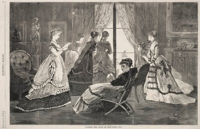 À espera de chamadas no dia de ano novo, 1869. de Winslow Homer