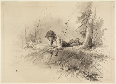 À espera de uma mordida de Winslow Homer