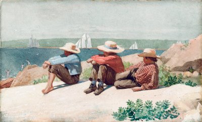 Observação de navios, Gloucester, 1875 de Winslow Homer