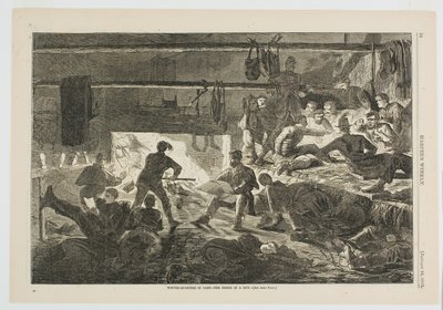 Alojamento de inverno no Campo - O Interior de uma Cabana de Winslow Homer