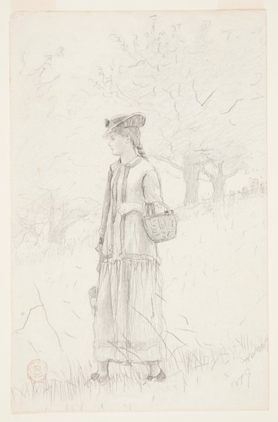 Jovem carregando uma cesta de Winslow Homer