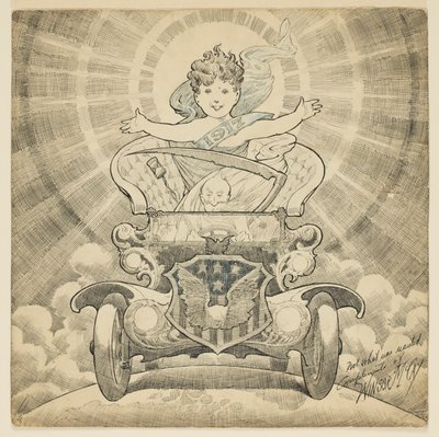 Estudo para desenho animado "Bem-vindo no ano de 1917" de Winsor McCay