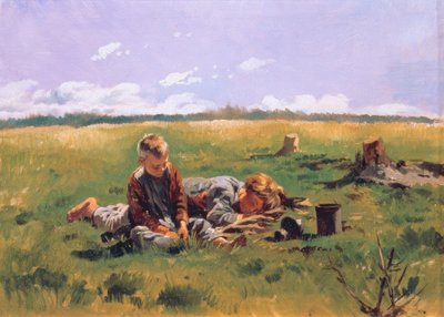 Meninos em um prado de Wladimir Jegorowitsch Makowski