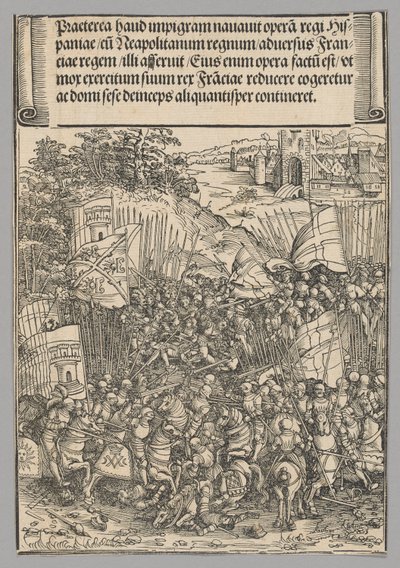 Conquista de Nápoles, placa 17 de Cenas Históricas da Vida do Imperador Maximiliano I do Arco do Triunfo de Wolf Traut