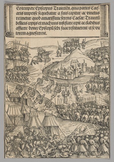 Cerco de Utrecht, placa 6 de Cenas Históricas da Vida do Imperador Maximiliano I do Arco do Triunfo de Wolf Traut