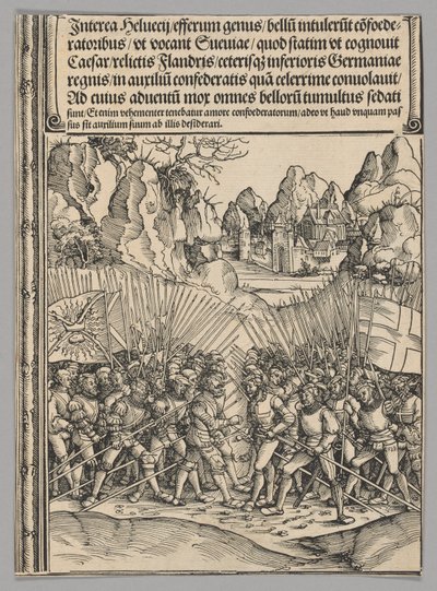 Guerra Suíça, placa 16 de Cenas Históricas da Vida do Imperador Maximiliano I do Arco do Triunfo de Wolf Traut