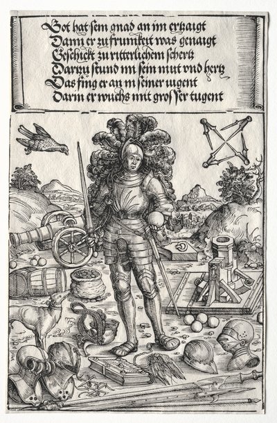 O Arco do Triunfo de Maximiliano I: Imperador Maximiliano como Patrono das Melhorias ..., 1515-17. de Wolf Traut