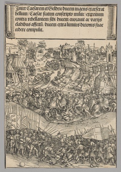 Guerra com Guelders, chapa 5 de Cenas históricas da vida do Imperador Maximiliano I do Arco do Triunfo de Wolf Traut