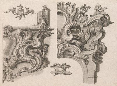 Sugestão para a Decoração da Baixa Direita e Alta Direita de um Altar..., Impresso ca. 1750-56. de Wolffgang Christoph Mayr