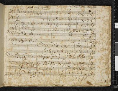 Adicionar MS 37764 f.1 Quarteto de cordas em ré maior, K. 499 de Wolfgang Amadeus Mozart