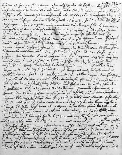 Carta de WA Mozart. 24 de outubro de 1777 de Wolfgang Amadeus Mozart