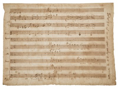 Magnificat, K. 321a. Manuscrito, partitura para solistas e coro, órgão e orquestra, c.1779 de Wolfgang Amadeus Mozart