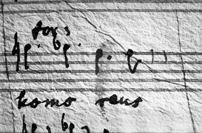 Partitura do Requiem de Mozart, últimas notas que escreveu ... de Wolfgang Amadeus Mozart