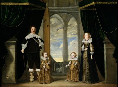 Retrato de um nobre, sua esposa e suas duas filhas de Wolfgang Heimbach