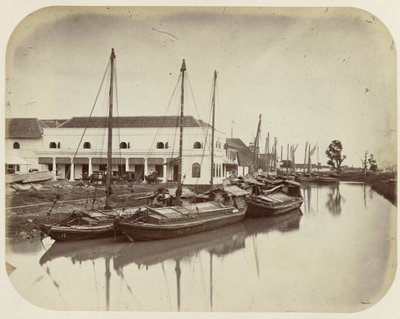 Groote Boom no Harbour Canal em Batávia de Woodbury and Page