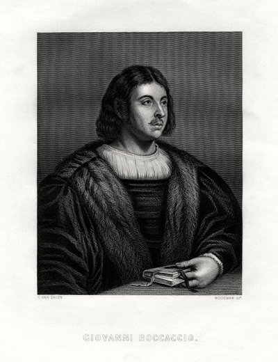 Giovanni Boccaccio, autor e poeta italiano, século XIX. de Woodman