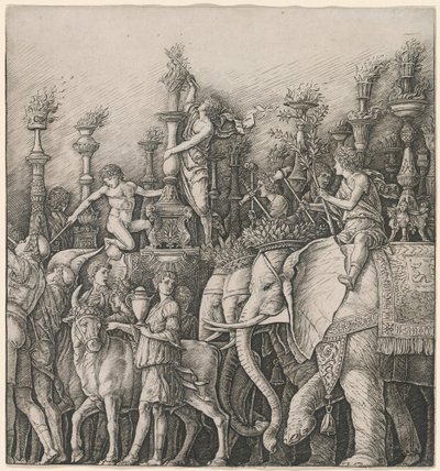 O Triunfo de César: Os Elefantes de Workshop of Andrea Mantegna