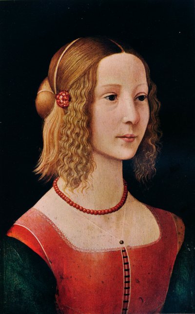 Retrato de uma menina, 1490 1930 de Workshop of Domenico Ghirlandaio
