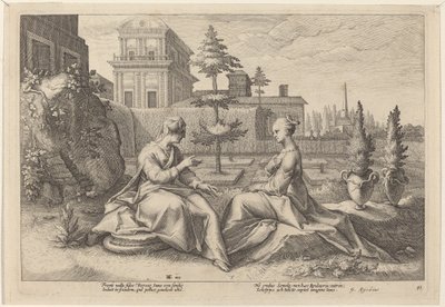 Juno na forma de Beroe, Aviso Semele de Workshop of Hendrick Goltzius, after Hendrick Goltzius