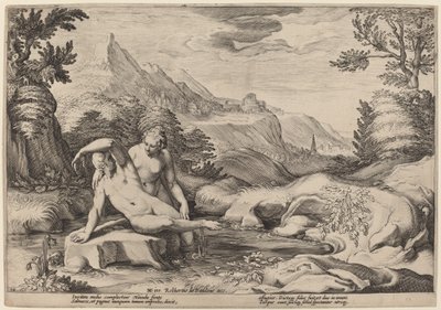 Salmacis e Hermafrodito de Workshop of Hendrick Goltzius, after Hendrick Goltzius