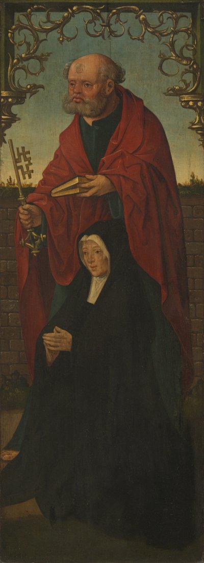 São Pedro e um doador (frente); São Tomé (verso) de Workshop of Jacob Cornelisz. van Oostsanen