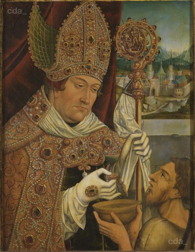 O Cardeal Albrecht de Brandemburgo como São Martinho de workshop of Lucas Cranach the Elder