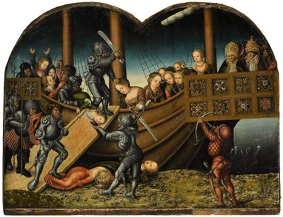 Alemão: Das Martyrium der Heiligen Ursula O Martírio de Santa Úrsula e as Onze Mil Virgens de workshop of Lucas Cranach the Elder
