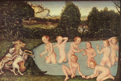 Alemão: Diana und Aktäon Diana e Actaeon de workshop of Lucas Cranach the Elder