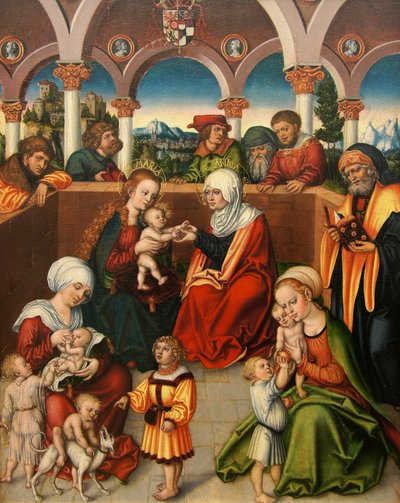 Alemão: Heilige Sippe O parentesco sagrado de workshop of Lucas Cranach the Elder