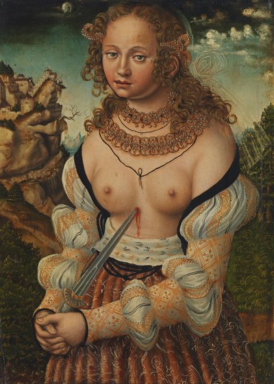 Alemão: Selbstmord der Lucretia Suicídio de Lucretia de workshop of Lucas Cranach the Elder