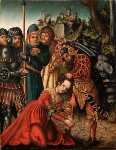 O martírio de Santa Bárbara de workshop of Lucas Cranach the Elder