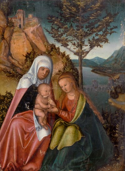 A Virgem e o Menino com Santa Ana de workshop of Lucas Cranach the Elder