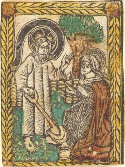 Cristo aparecendo a Madalena como um Gardner de Workshop of Master of the Borders with