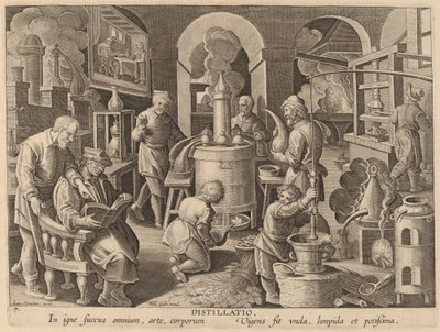 Destilação (Destilação) de Workshop of Philip Galle after Jan van der Straet