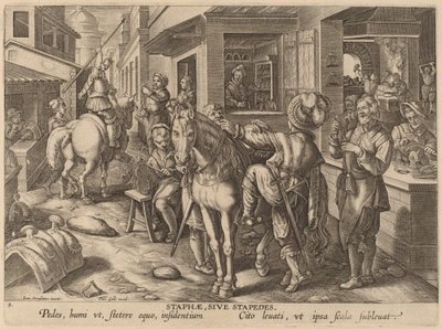 Staphae, Sive Stapedes (estribos ou apoios para os pés) de Workshop of Philip Galle after Jan van der Straet