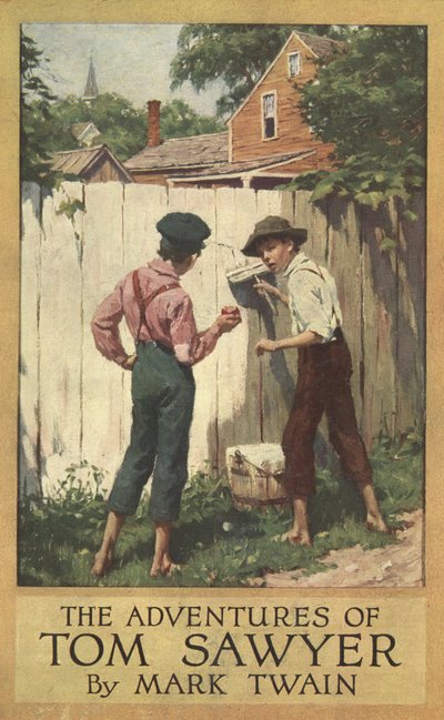 Casaco de Pó para as Aventuras de Tom Sawyer por Mark Twain (1835 - 1910), pub. 1910 (cor litho) de Worth Brehm