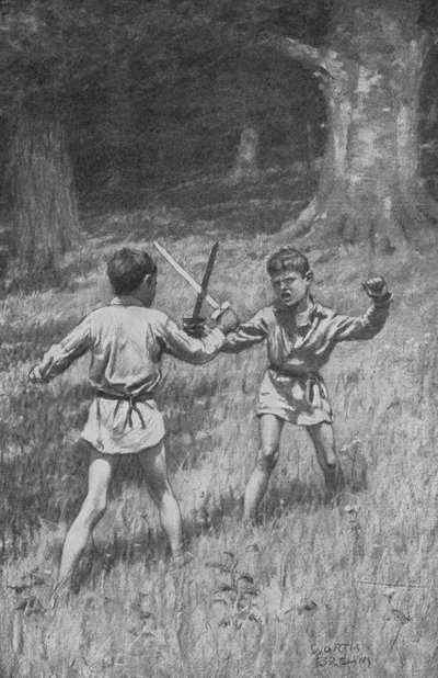 Robin Hood e Guy of Guisborne (litho) de Worth Brehm