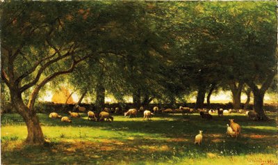 Meio-dia no Pomar, 1900. de Worthington Whittredge