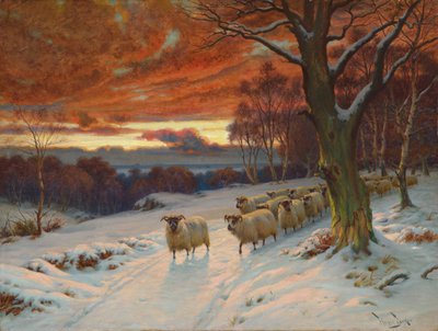 Uma noite de inverno (óleo sobre tela) de Wright Barker
